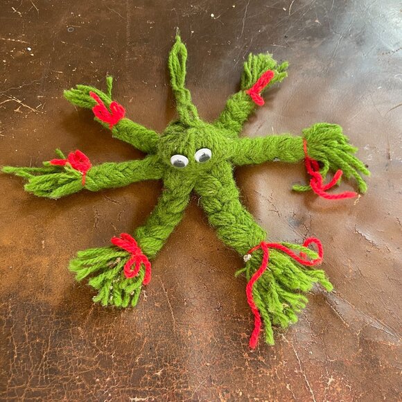 Vintage Handmade Knitted Googly Eyed Octopus Tentacle Monster Toy - Picture 1 of 1